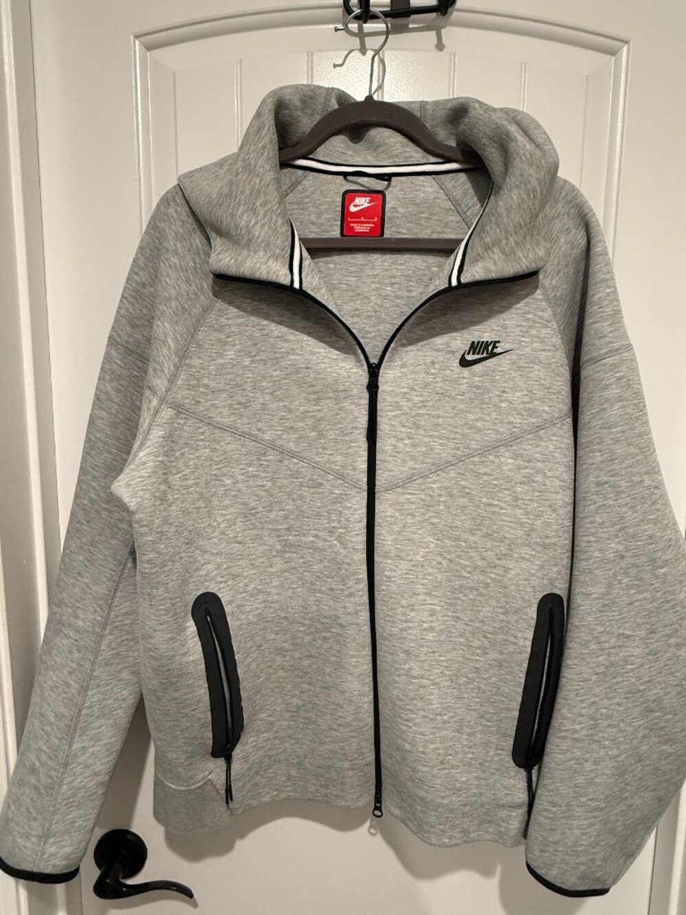 Mens Nike Tech Fleece Windrunner Full Zip Hoodie - Grey - Size L